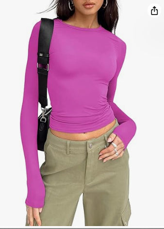 Long-Sleeved Women Tops Causal Fit Shirts.