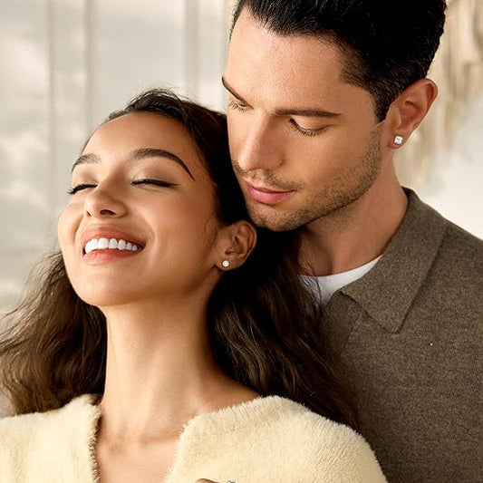 18K Gold Plated Halo Stud Earrings 925 Sterling Silver Earring - DB Women