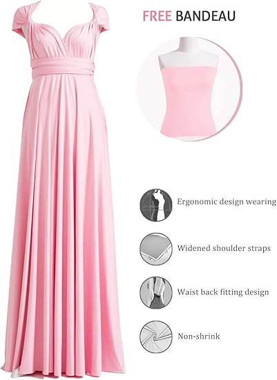 Burgundy Multiway Infinity Maxi Dress - Convertible Bridesmaid & Formal Wrap Gown with 72 Styles