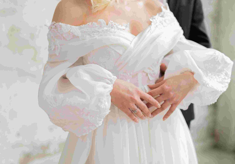 A gorgeous women in wedding dress