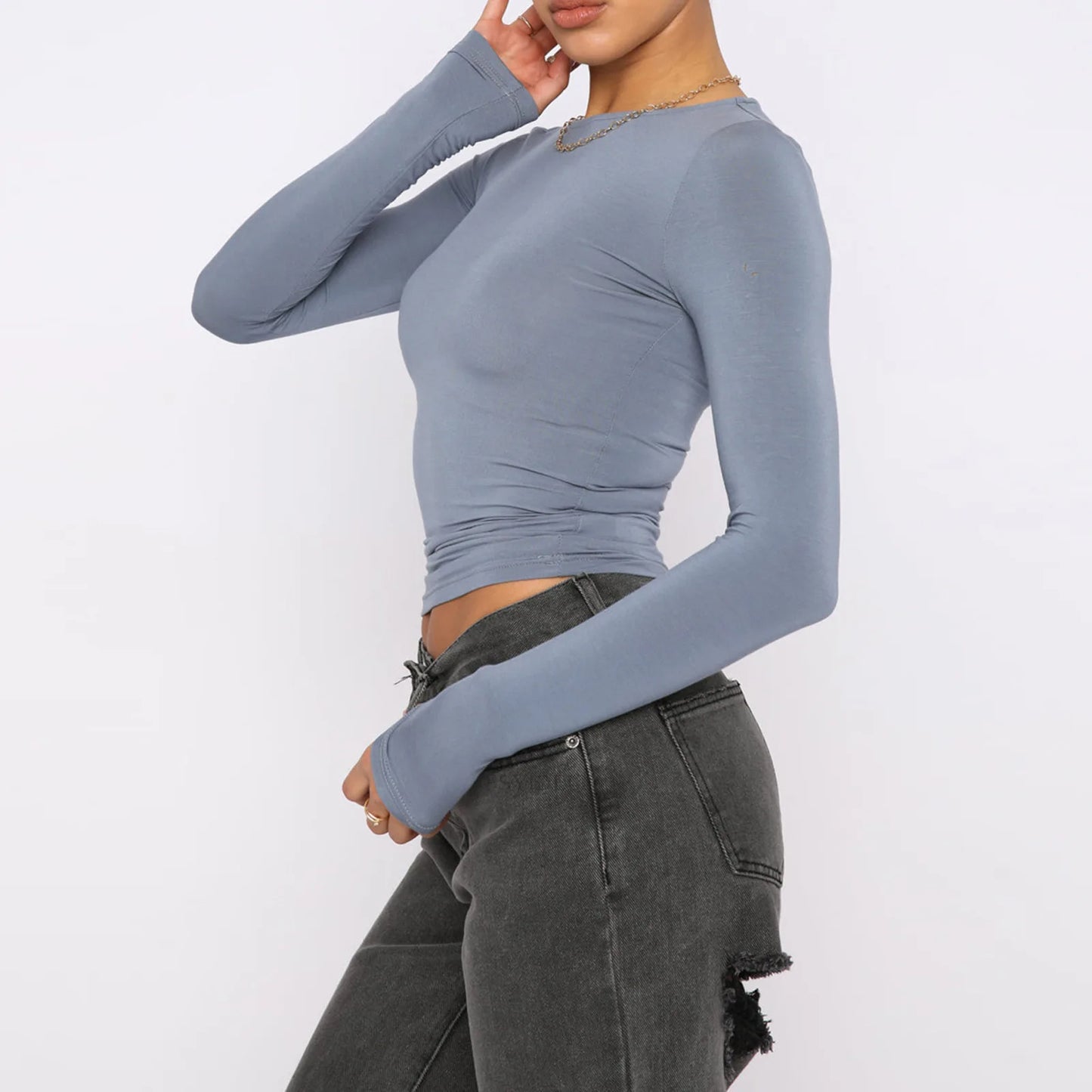 Long-Sleeved Women Tops Causal Fit Shirts.