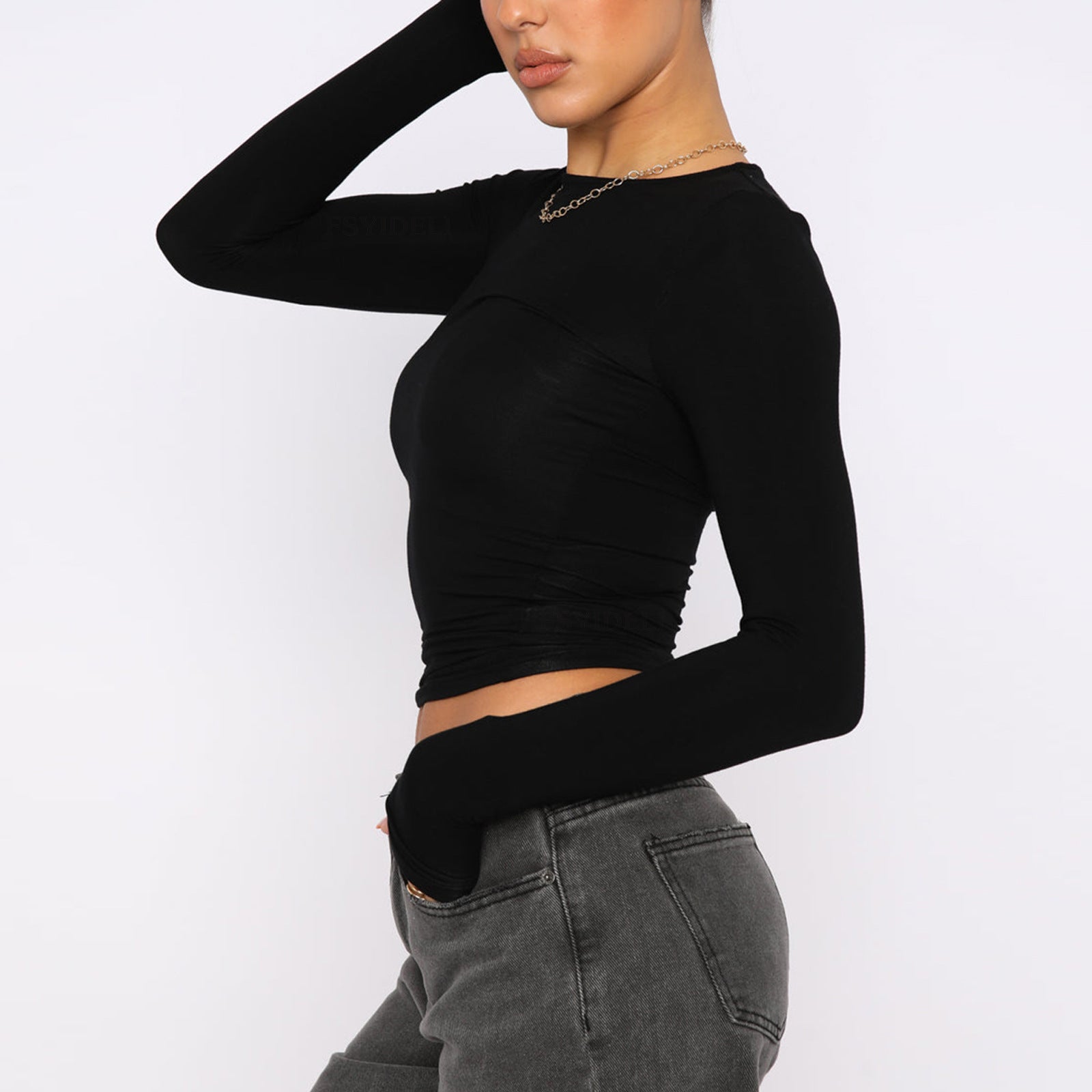Long-Sleeved Women Tops Causal Fit Shirts.