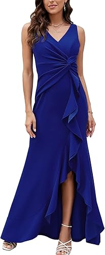 Formal Evening Dresses for Women Elegant Evening Party Prom Dress Long Sexy V Neck Sleeveless Split Wra