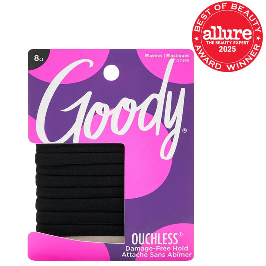 Black Hair Elastics  Black, Damage-Free Gentle Hold Elastic Ties.