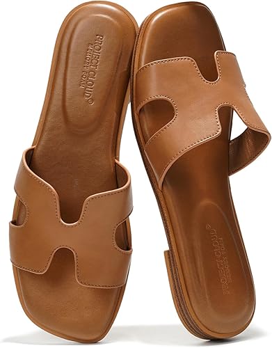 women's slide sandals Leather Sandals for Women 2026.