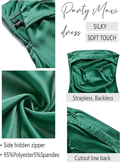 Women's Cocktail Dresses Summer 2026 Satin Strapless Tube Bodycon Backless Wedding Guest