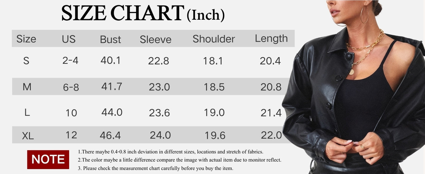 Cropped Faux Leather Bomber Jacket for Women