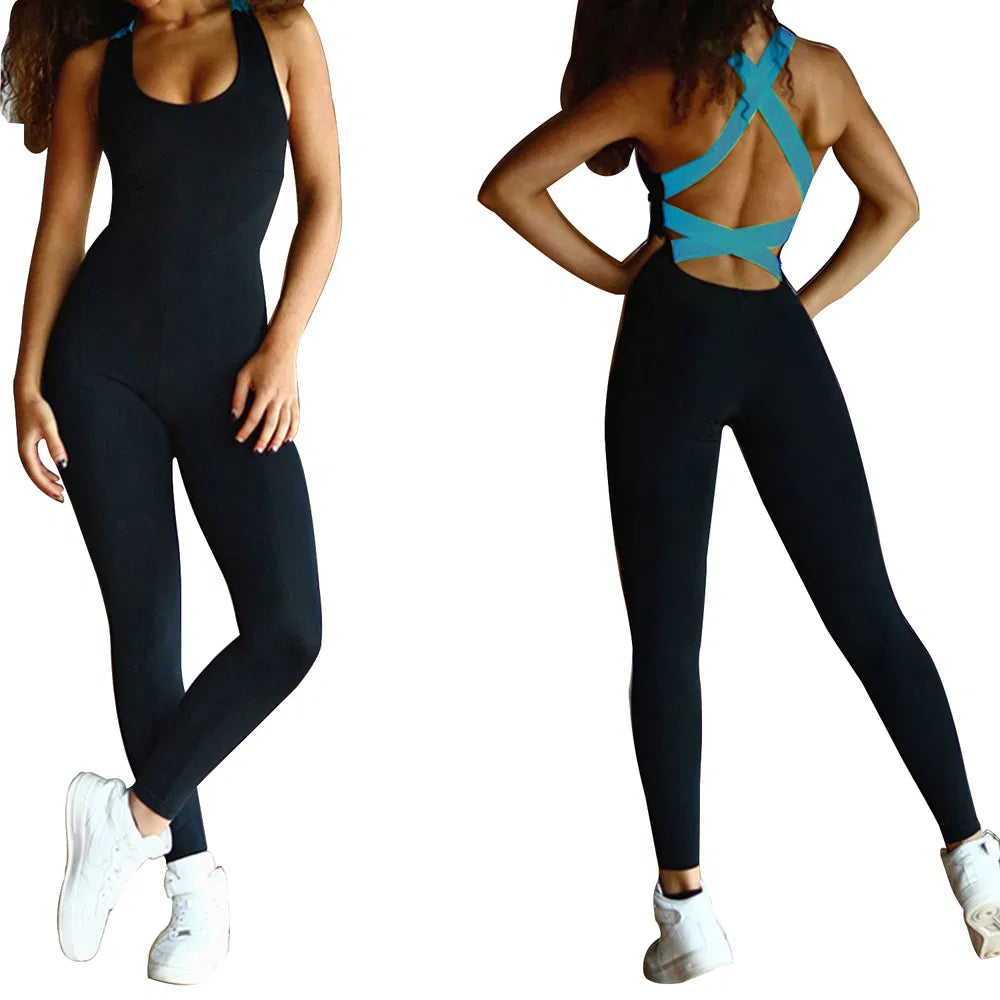 Women Sports Bra Yoga Tops Fitness Jumpsuit.