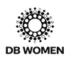 Logo of DB Women with a circular design and text on a white background