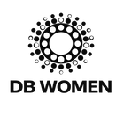 Logo of DB Women with a circular design and text on a white background