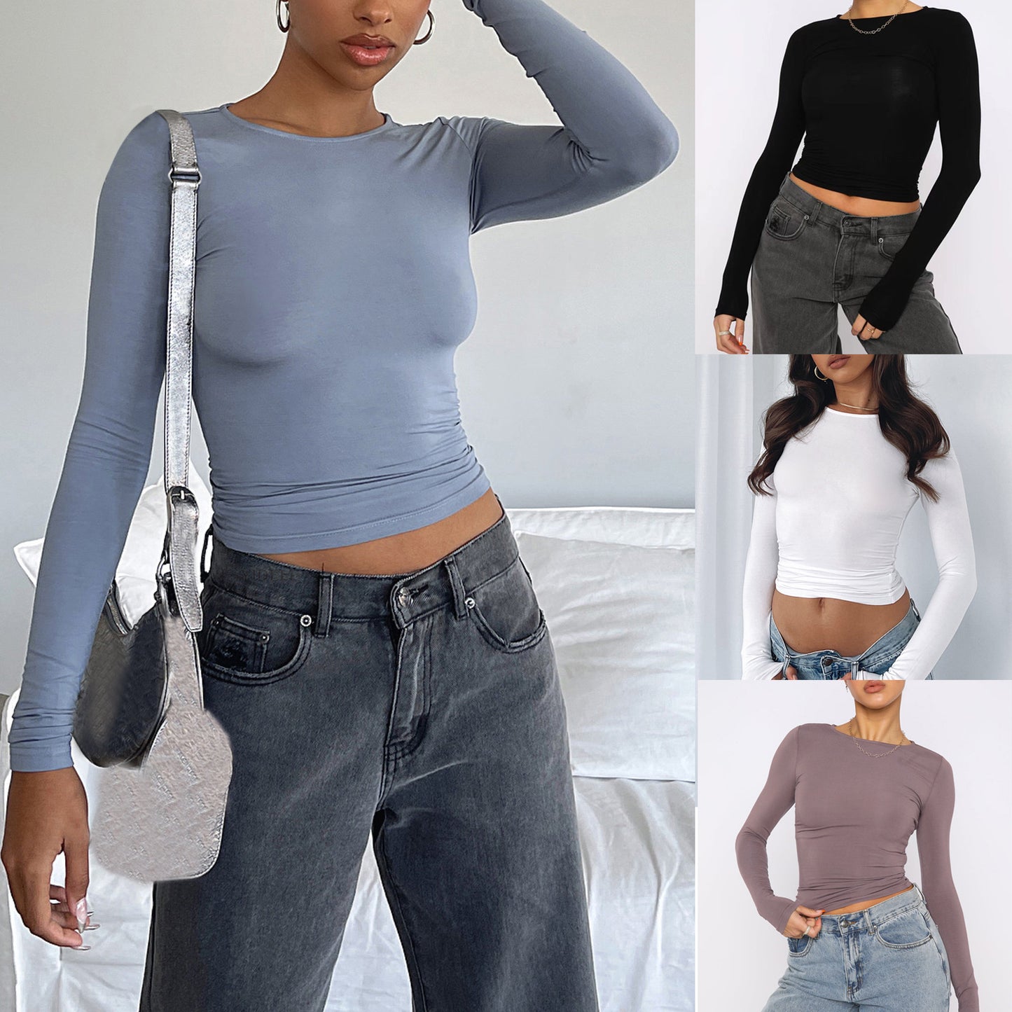 Long-Sleeved Women Tops Causal Fit Shirts.