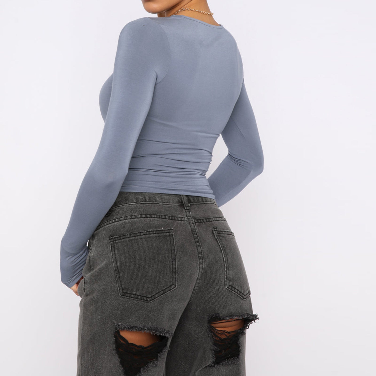 Long-Sleeved Women Tops Causal Fit Shirts.