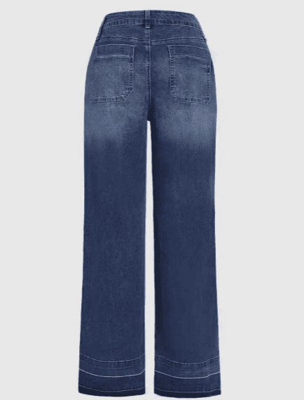 Blue jeans on a white background