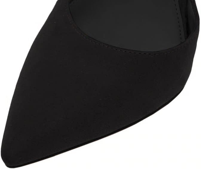 Black Closed Toe Heels Buckle Ankle Strap Heel Sandals.